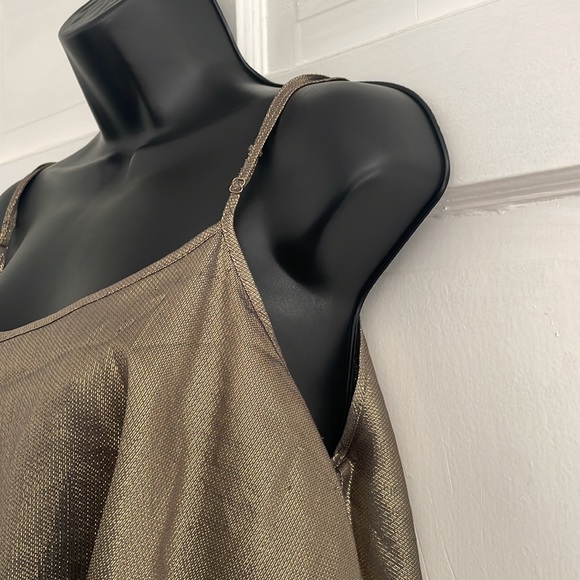 Elizabeth & James Metallic Gold Cocktail Dress Size L - Picture 6 of 13